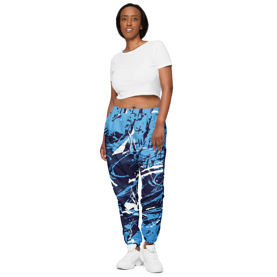 Unisex Track Pants - Blue-White Out