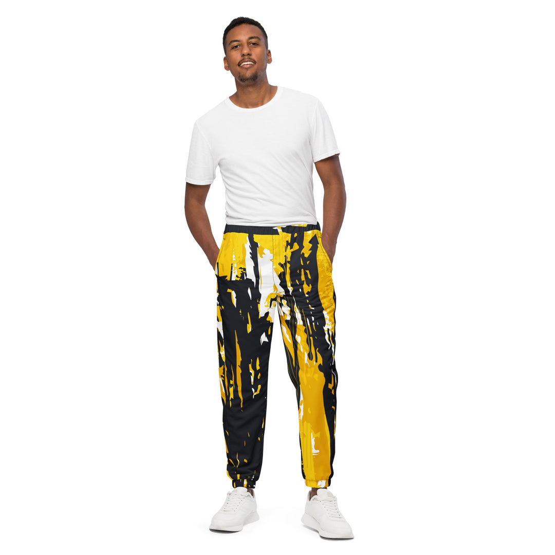 Unisex Track Pants - Black-Yellow Pillar