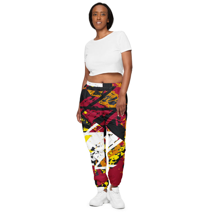 Unisex Track Pants - Red-White Sketch