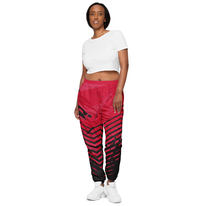 Unisex Track Pants - Grey-Red Edge