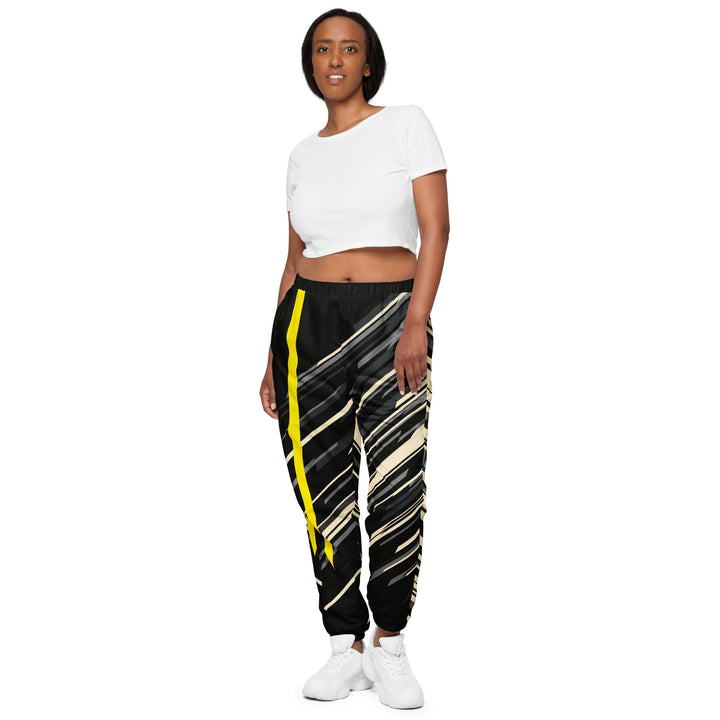 Unisex Track Pants - Black-Beige Flash