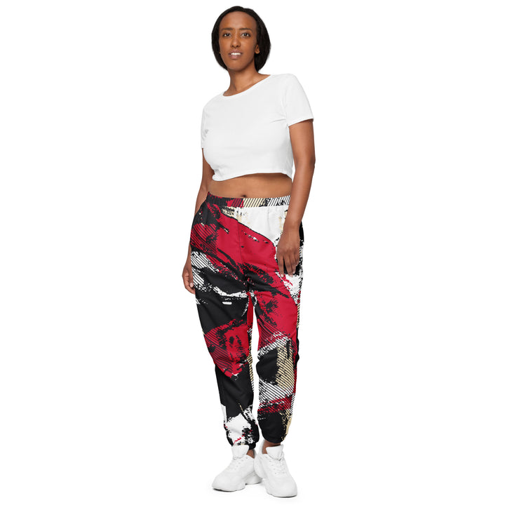 Unisex Track Pants - Black-Red Talent