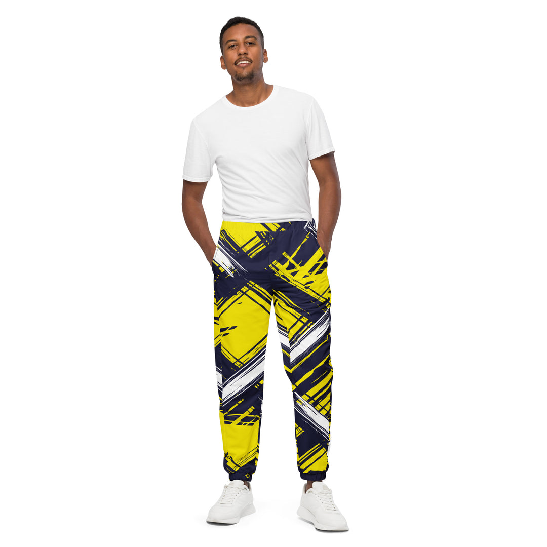 Unisex Track Pants - Yellow-Black Signal