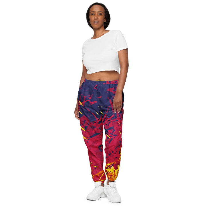 Unisex Track Pants - Purple-Red Flame