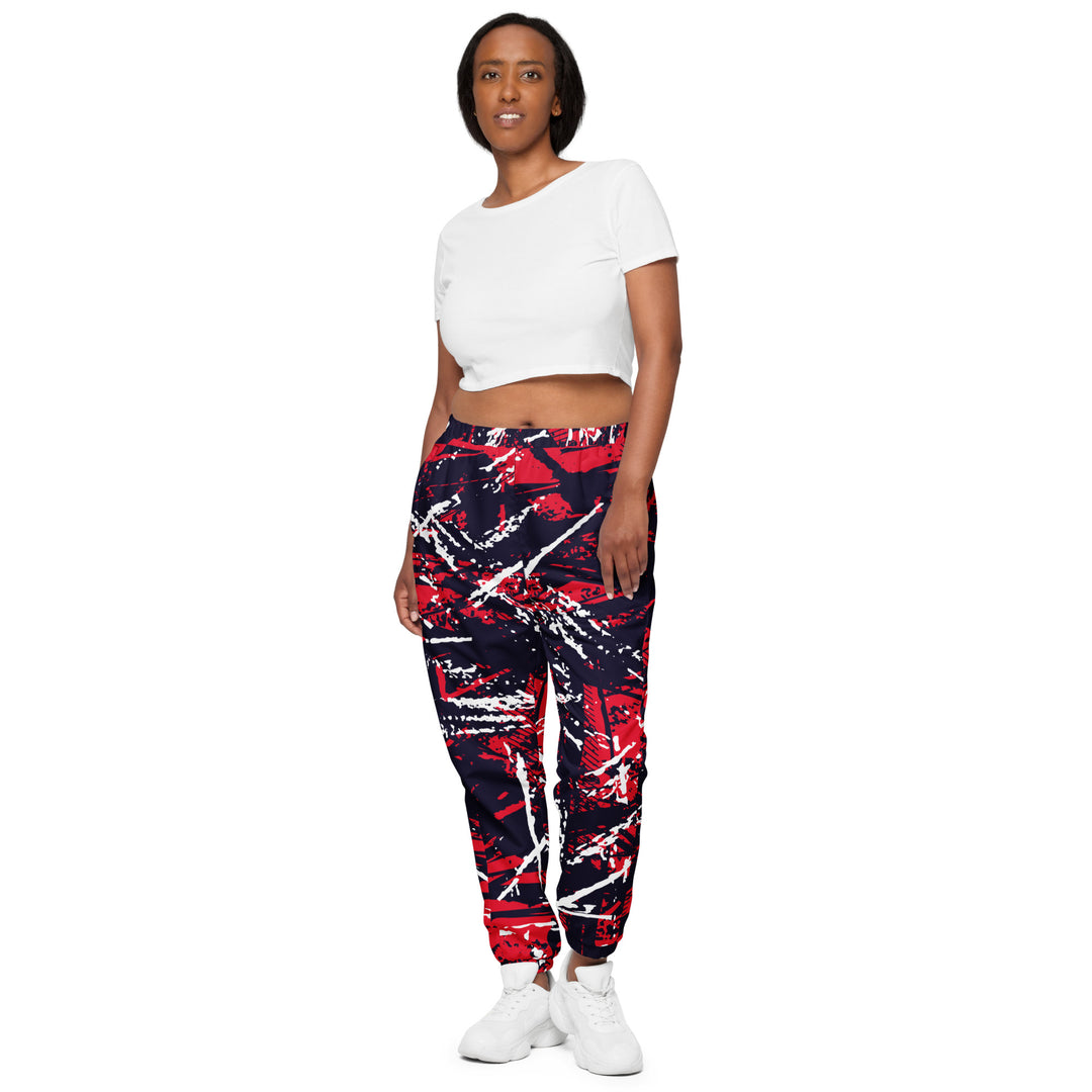 Unisex Track Pants - Black-Red Criss