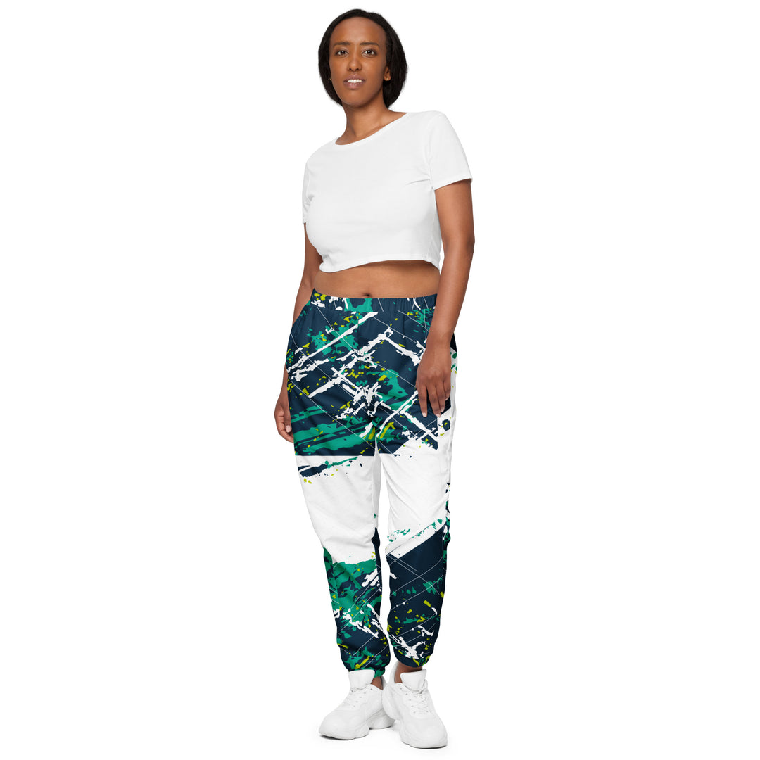 Unisex Track Pants - Green-White Bullet