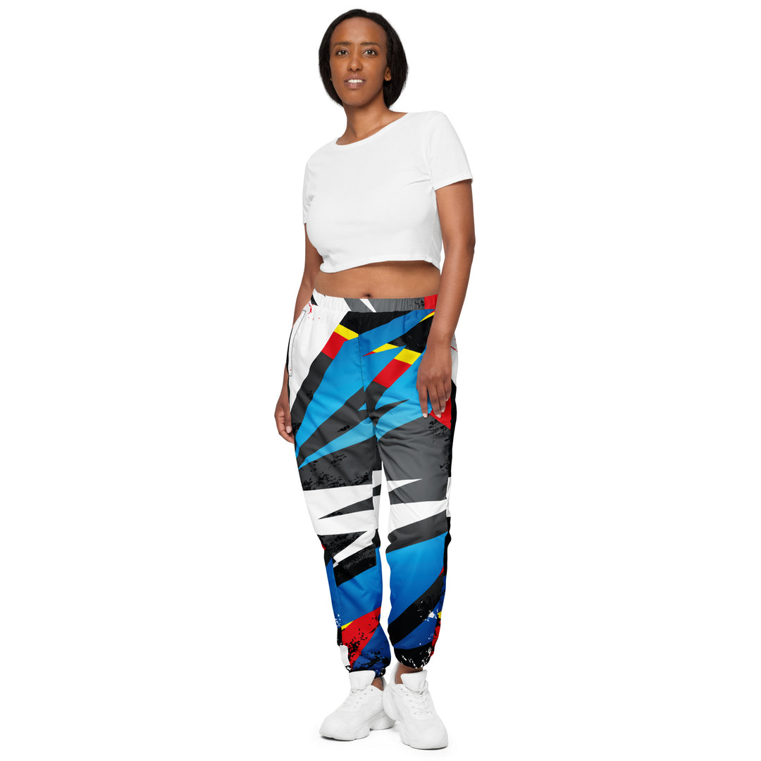 Unisex Track Pants - Black-Blue Glare