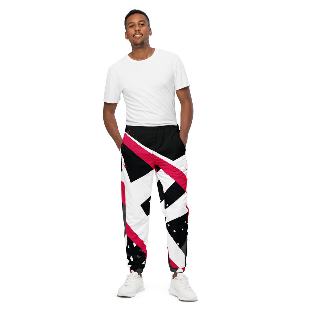 Unisex Track Pants - Black-White Shrink