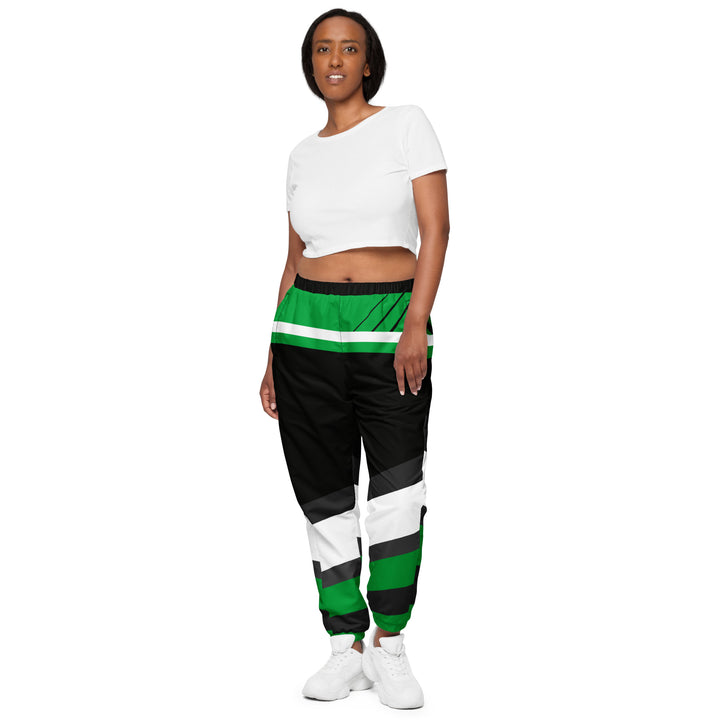 Unisex Track Pants - Black-Green Blind