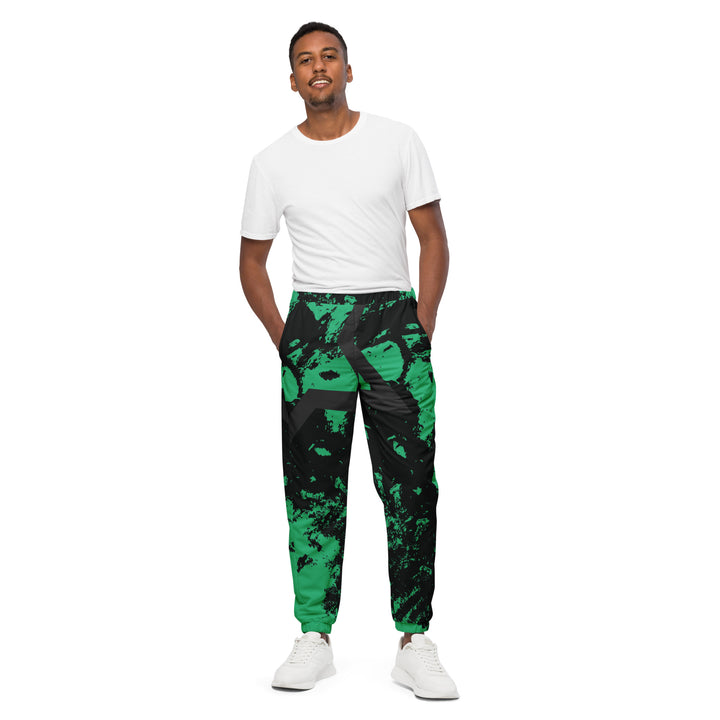 Unisex Track Pants - Black-Green Scene