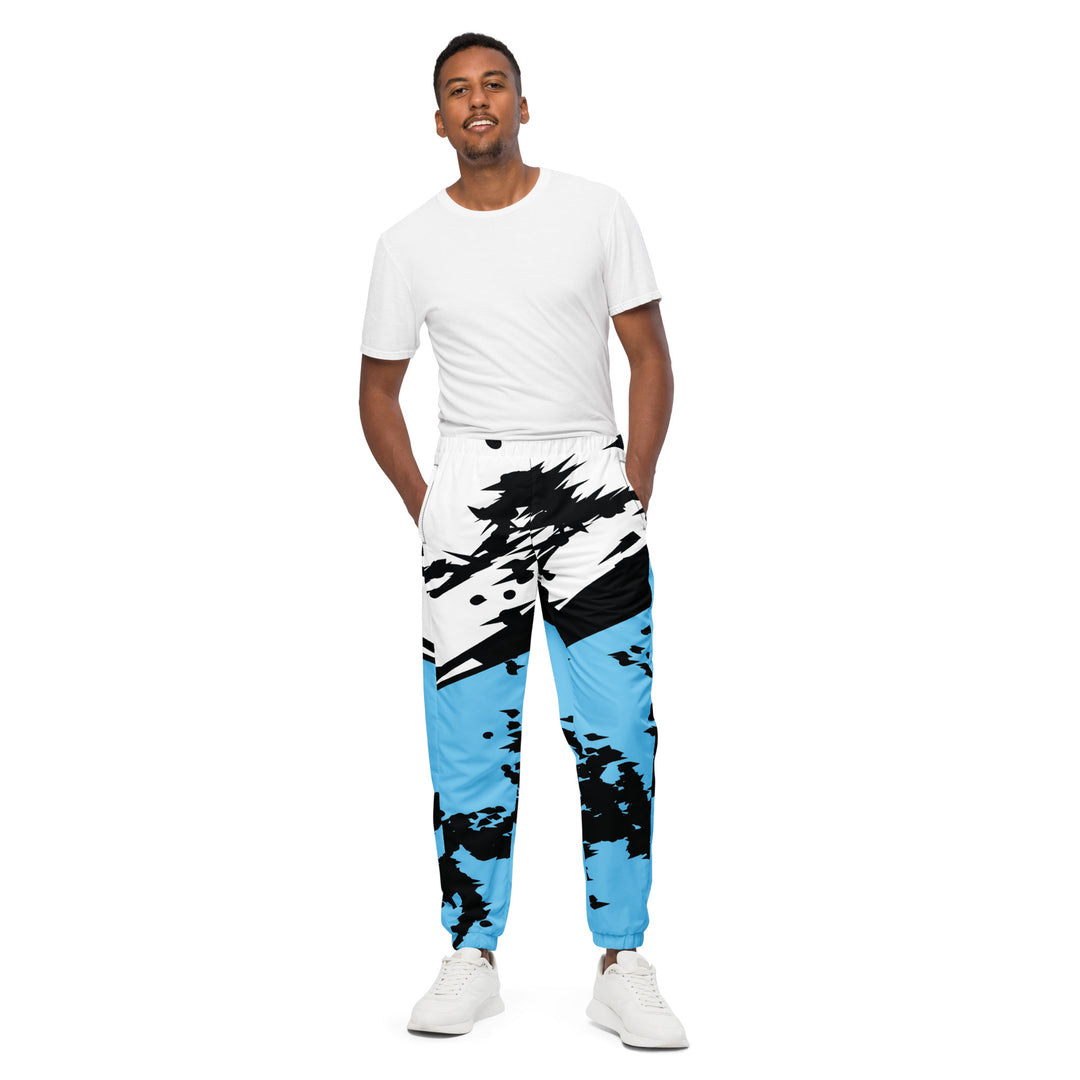 Unisex Track Pants - Blue-Black Feed