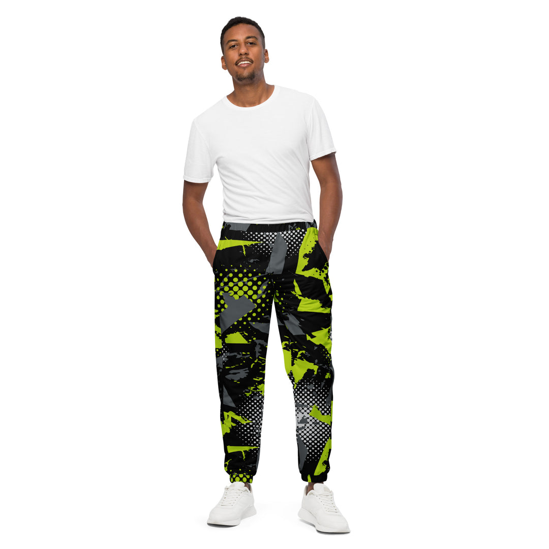 Unisex Track Pants - Green-Black Stains