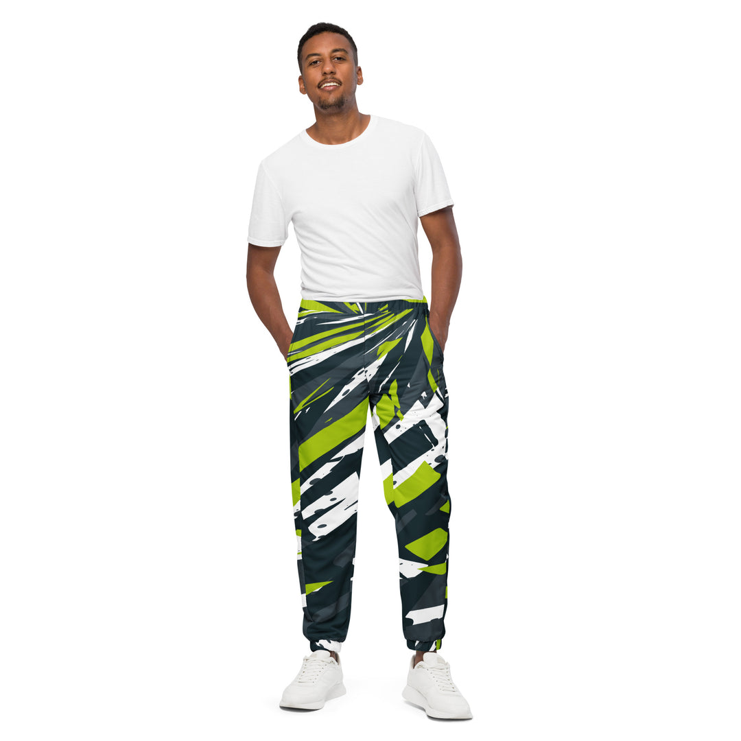 Unisex Track Pants - Green-White Tornado