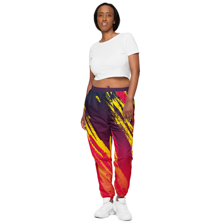 Unisex Track Pants - Red-Yellow Beam