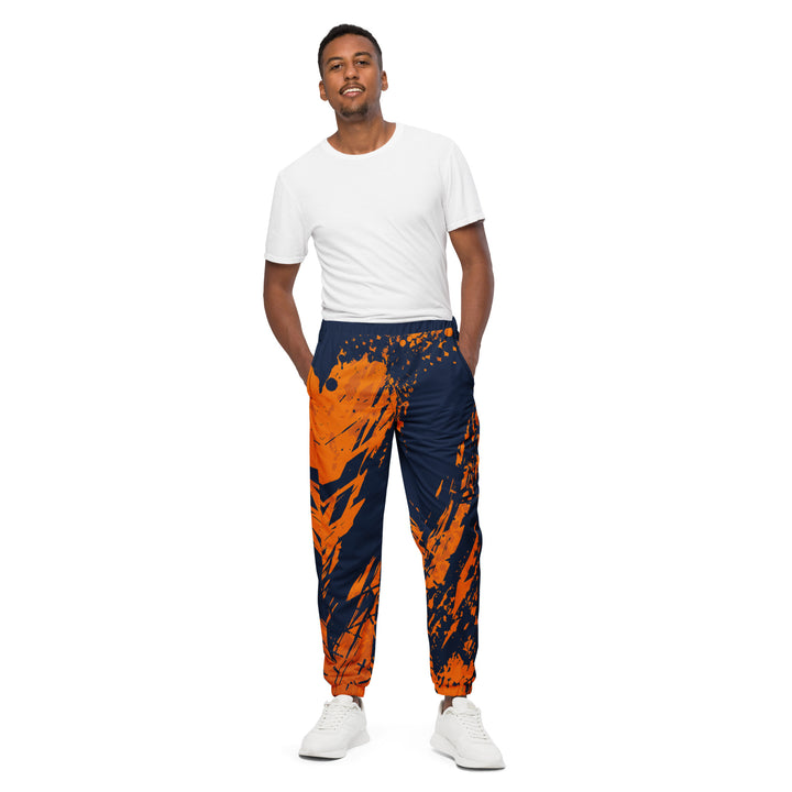 Unisex Track Pants - Black-Orange Work