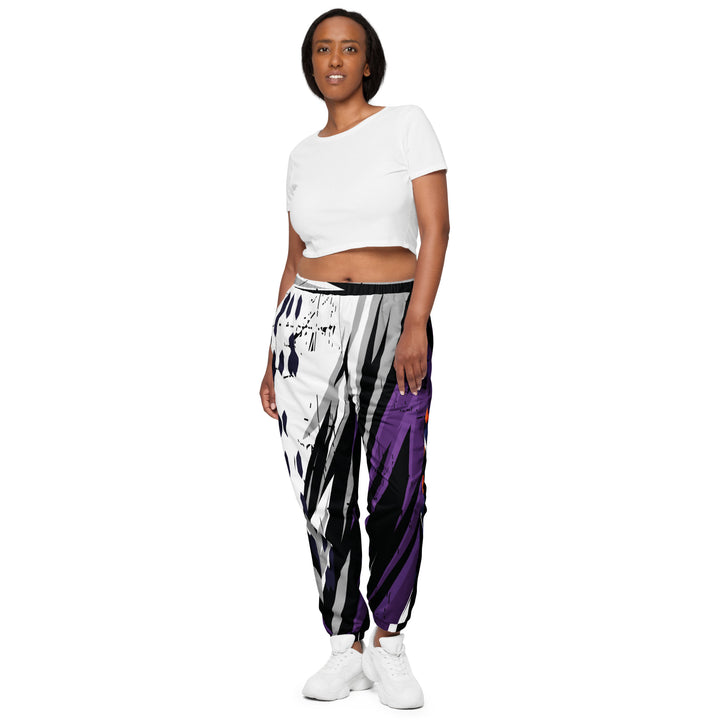 Unisex Track Pants - Black-Purple Cut