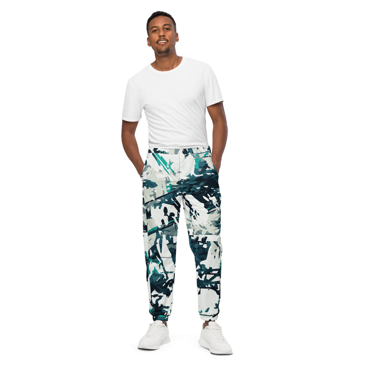 Unisex Track Pants - White-Green Field