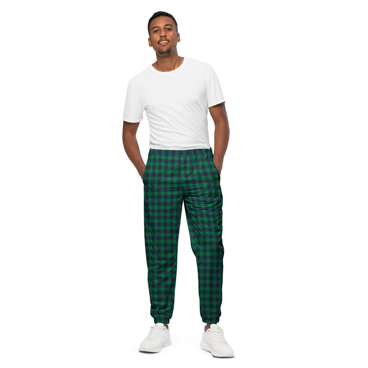 Unisex Track Pants - Green-Blue Tartan