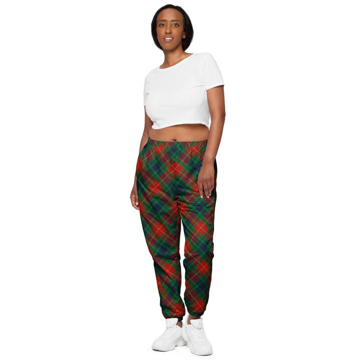 Unisex Track Pants - Green-Yellow Tartan