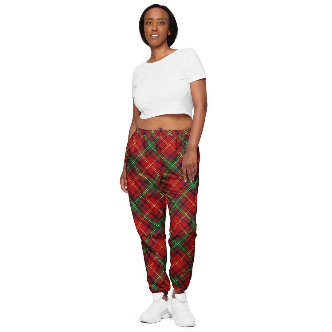 Unisex Track Pants - Red-Yellow Tartan