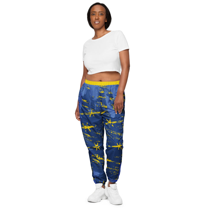 Unisex Track Pants - Blue-Yellow Chain