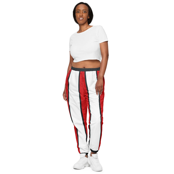 Unisex Track Pants - Red-White Bar