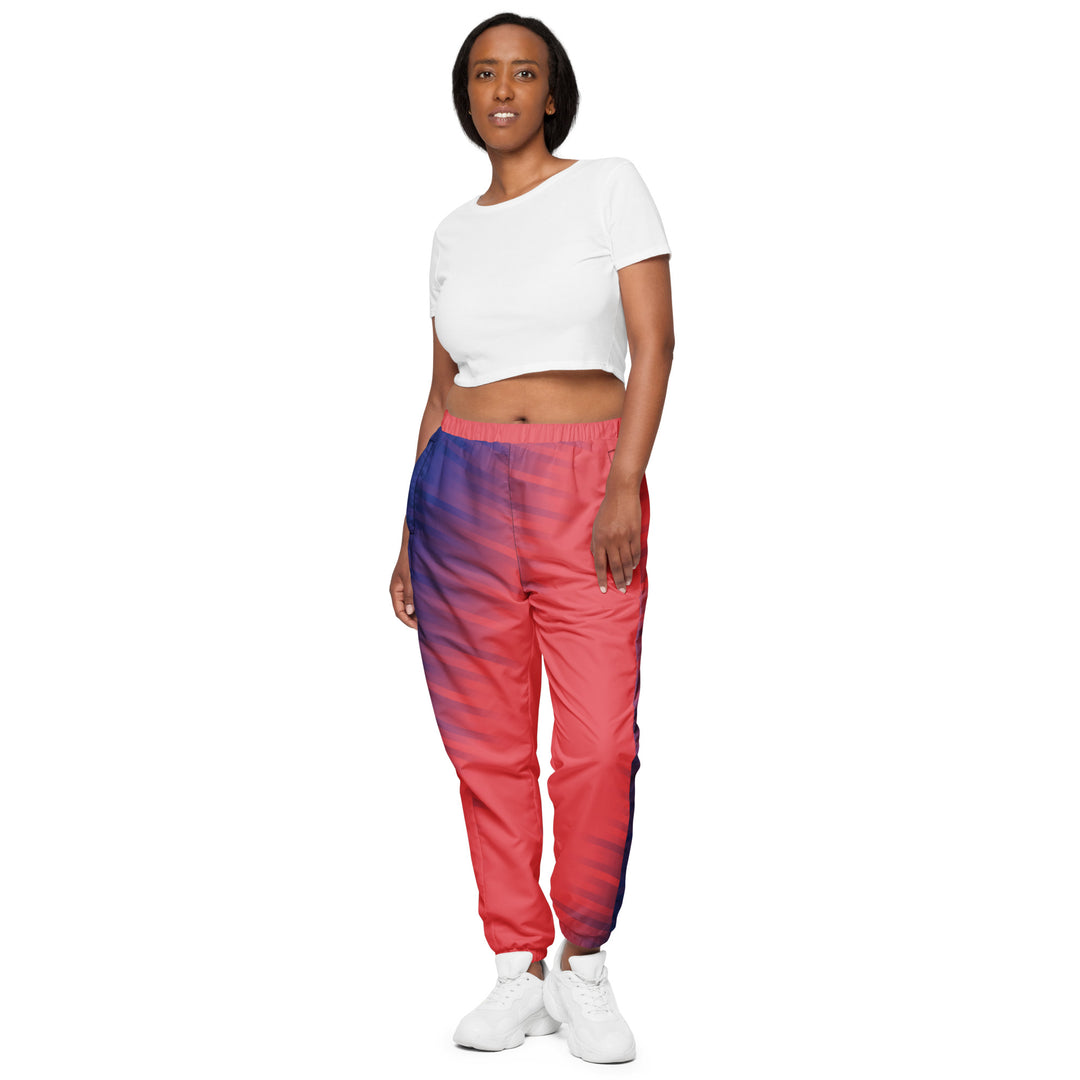 Unisex Track Pants - Red-Blue Shine