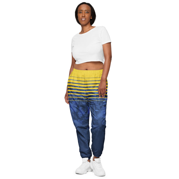 Unisex Track Pants - Blue-Yellow Deep