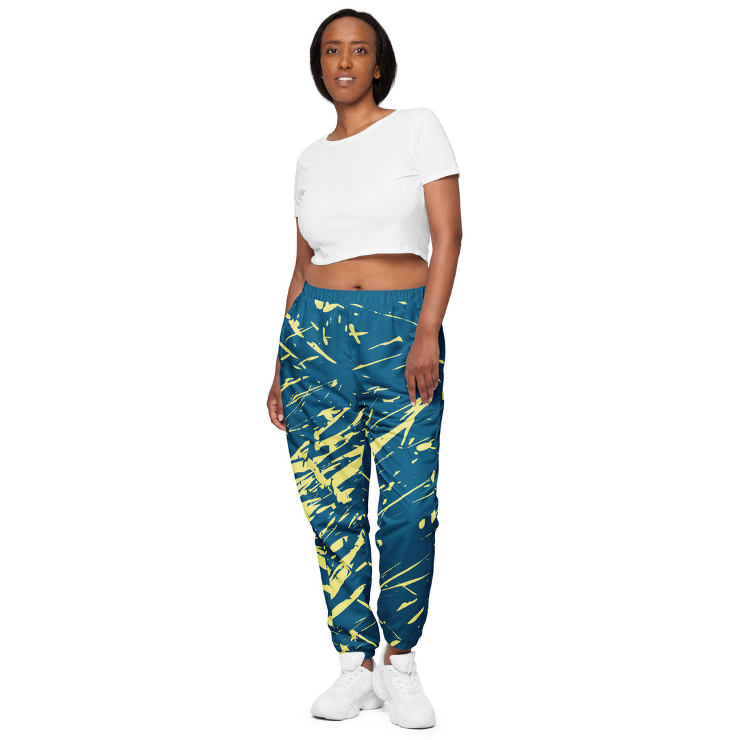 Unisex Track Pants - Blue-Yellow Splatter