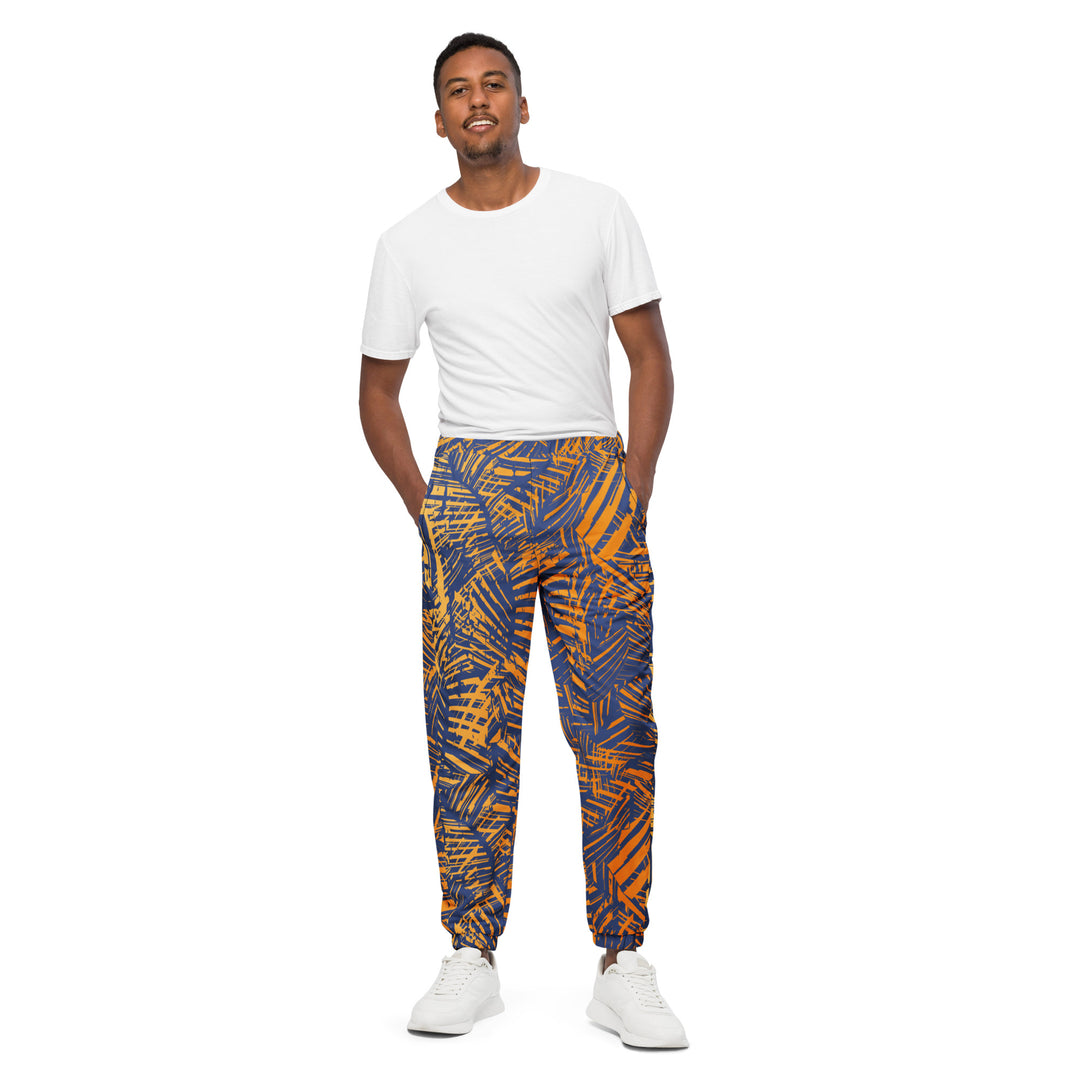 Unisex Track Pants - Blue-Orange Leaves