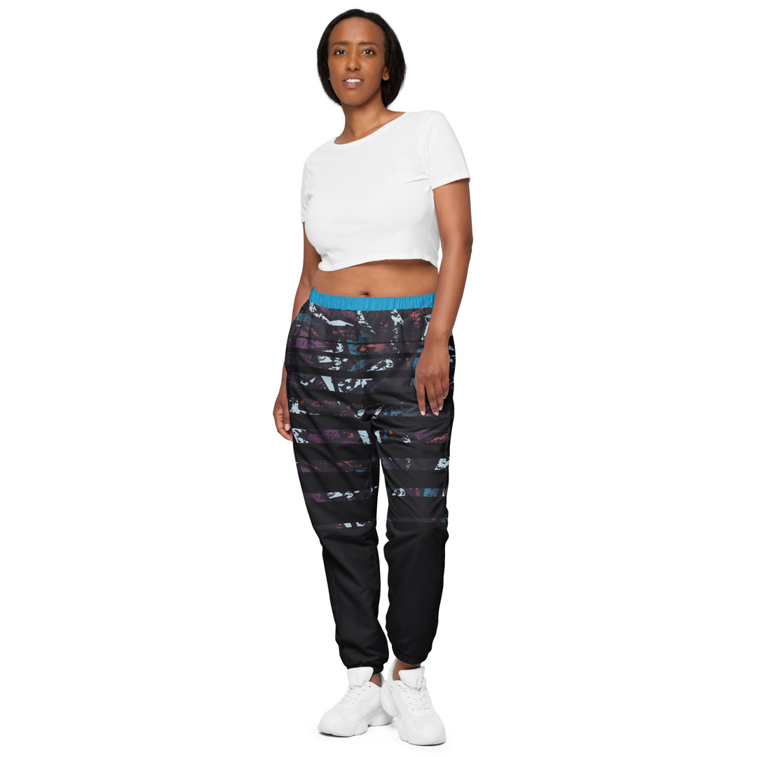 Unisex Track Pants - Black-Blue Graffiti