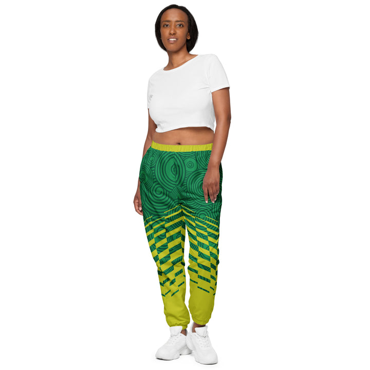 Unisex Track Pants - Green-Yellow Hypnosis