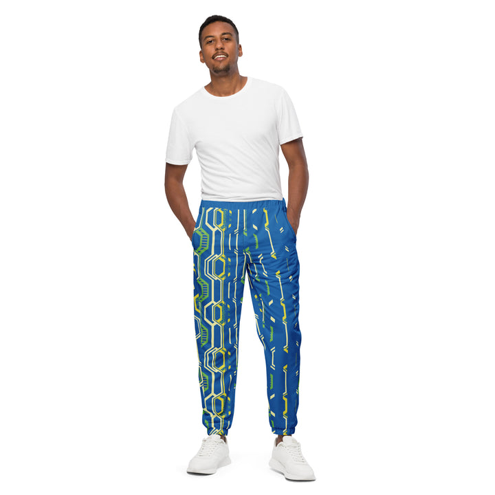 Unisex Track Pants - Blue-Green Comb