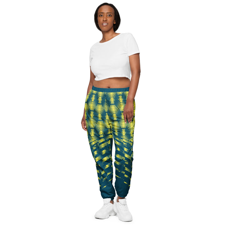 Unisex Track Pants - Green-Yellow Hexagon