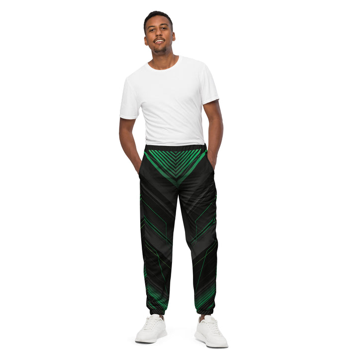 Unisex Track Pants - Black-Green Engine