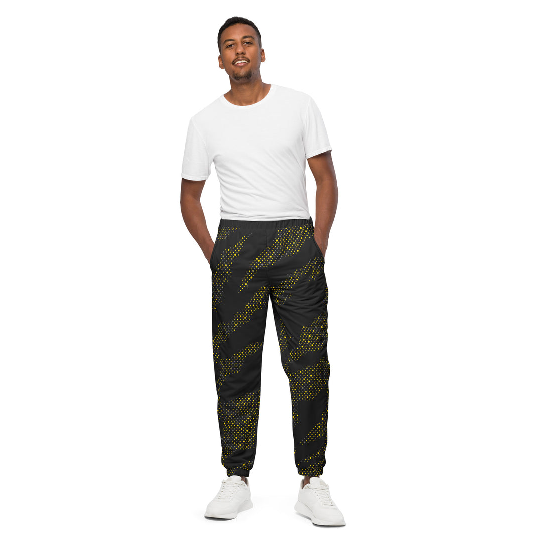 Unisex Track Pants - Black-Yellow Cosmos