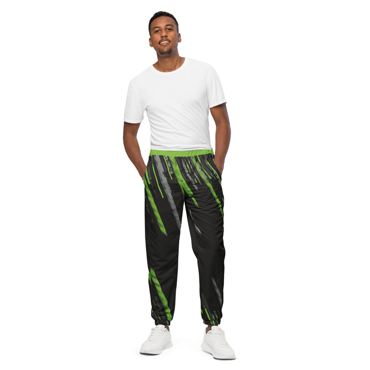 Unisex Track Pants - Grey-Green Spike