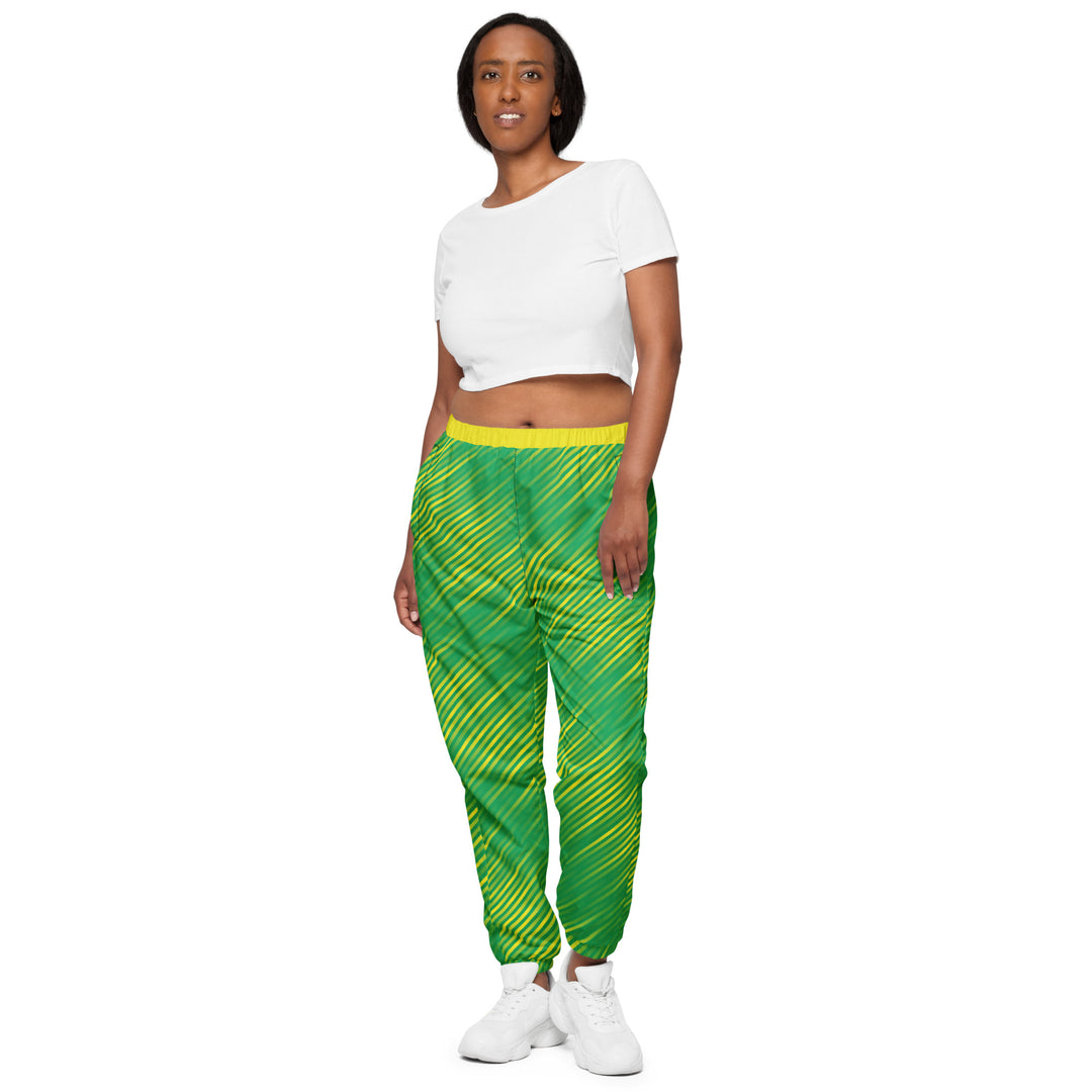 Unisex Track Pants - Green-Yellow Ray