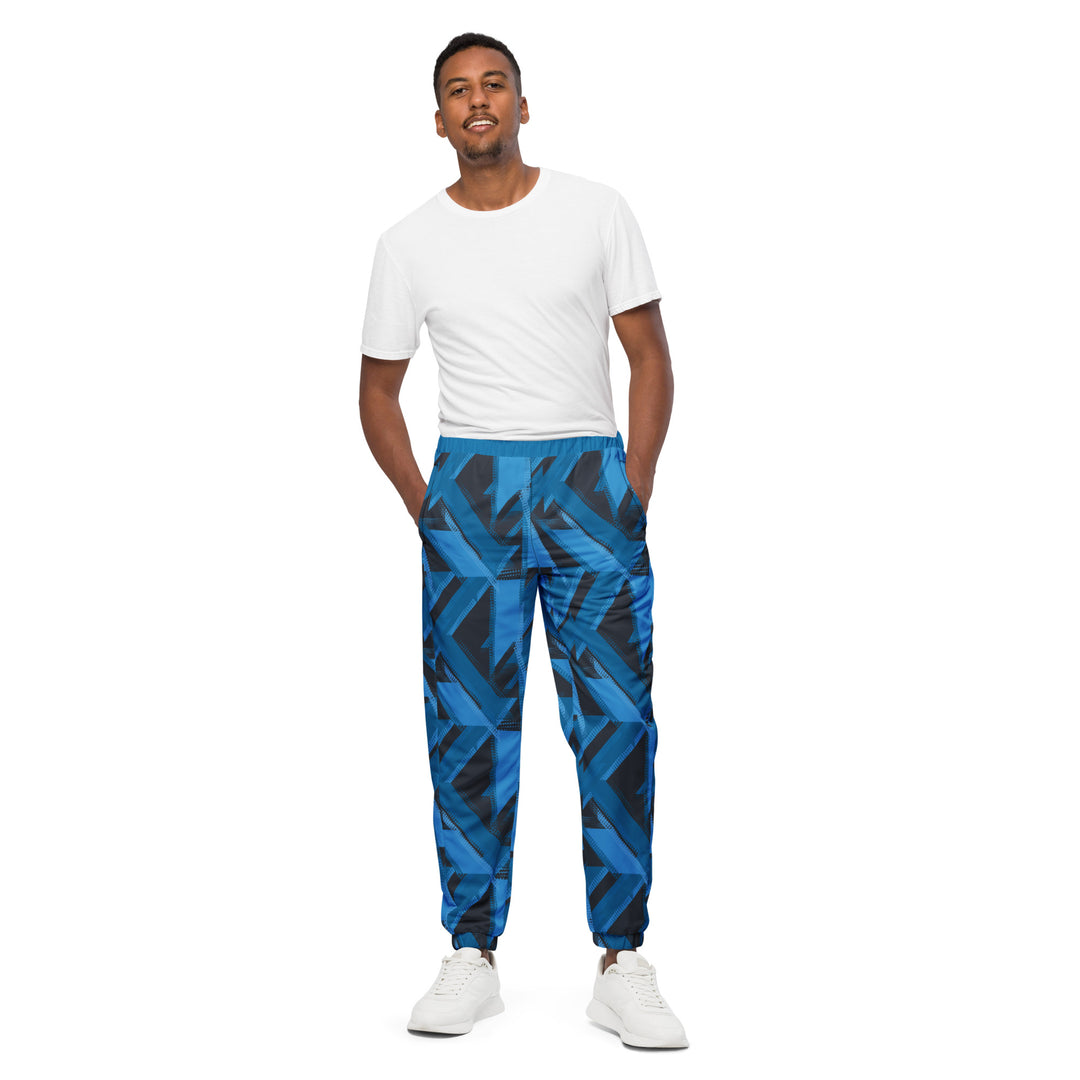 Unisex Track Pants - Black-Blue Structure