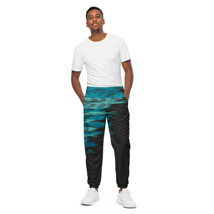 Unisex Track Pants - Black-Turquoise Power