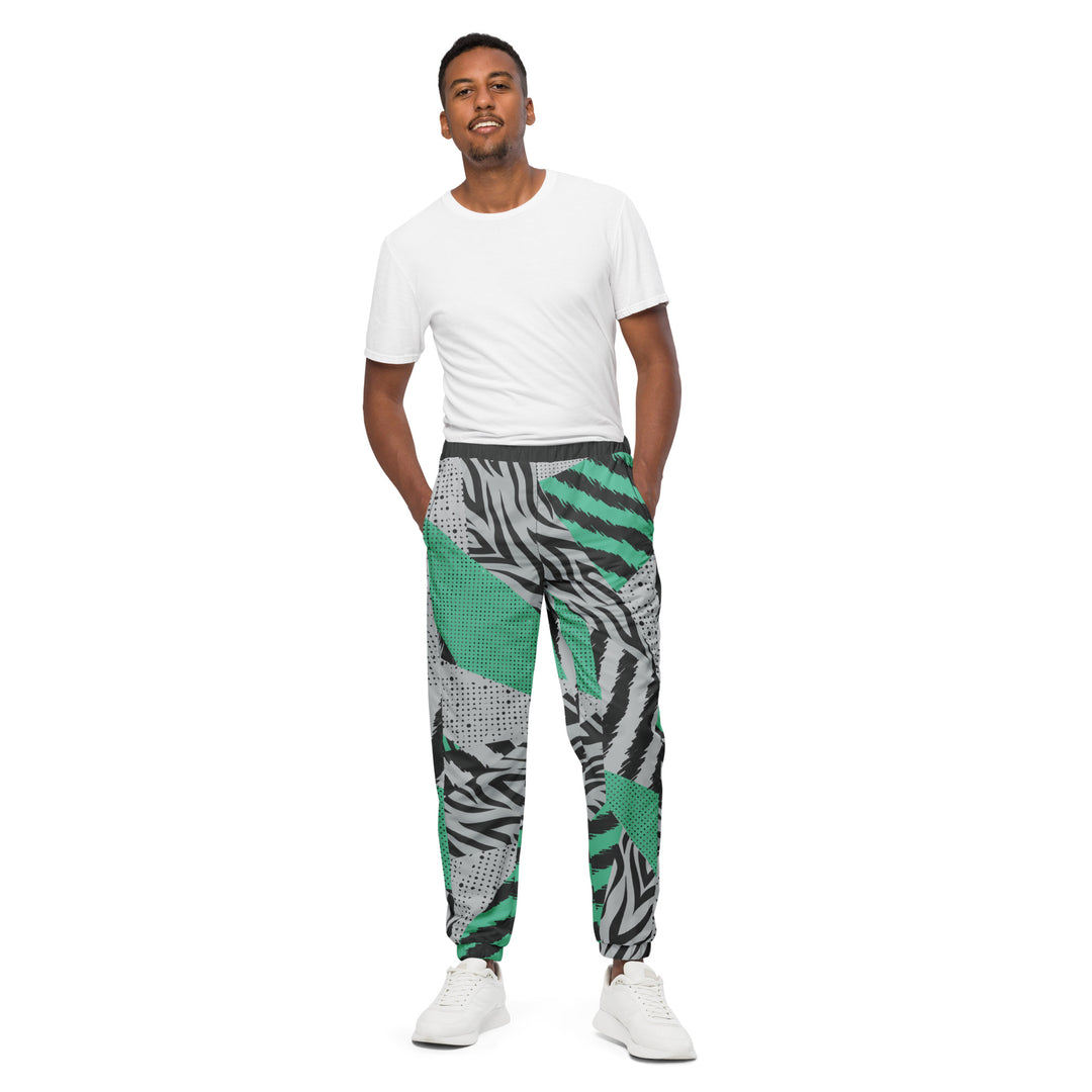 Unisex Track Pants - Grey-Green Illusion