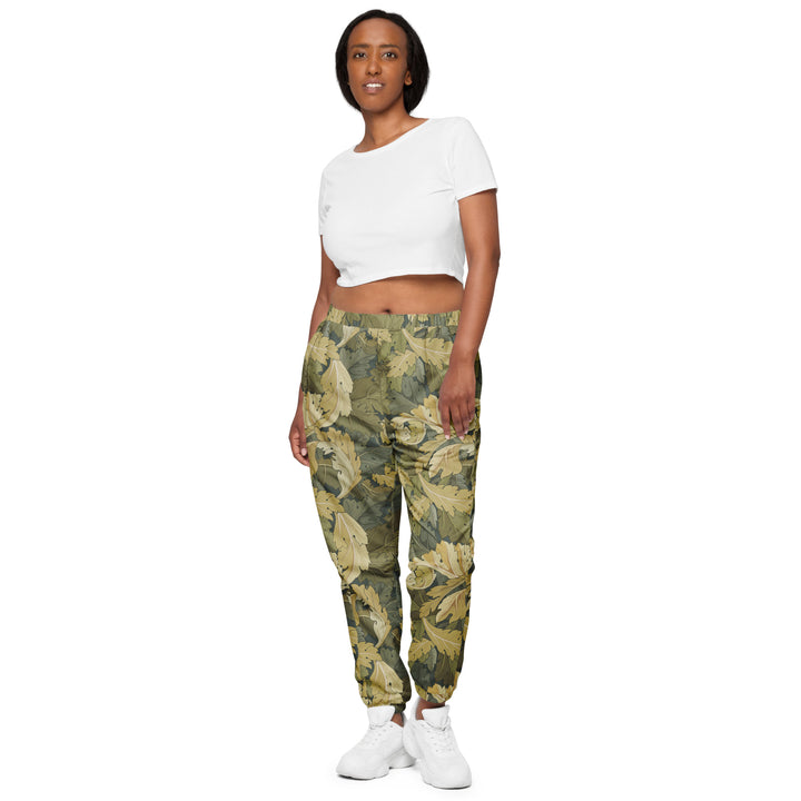 Unisex Track Pants - Beige Leaves