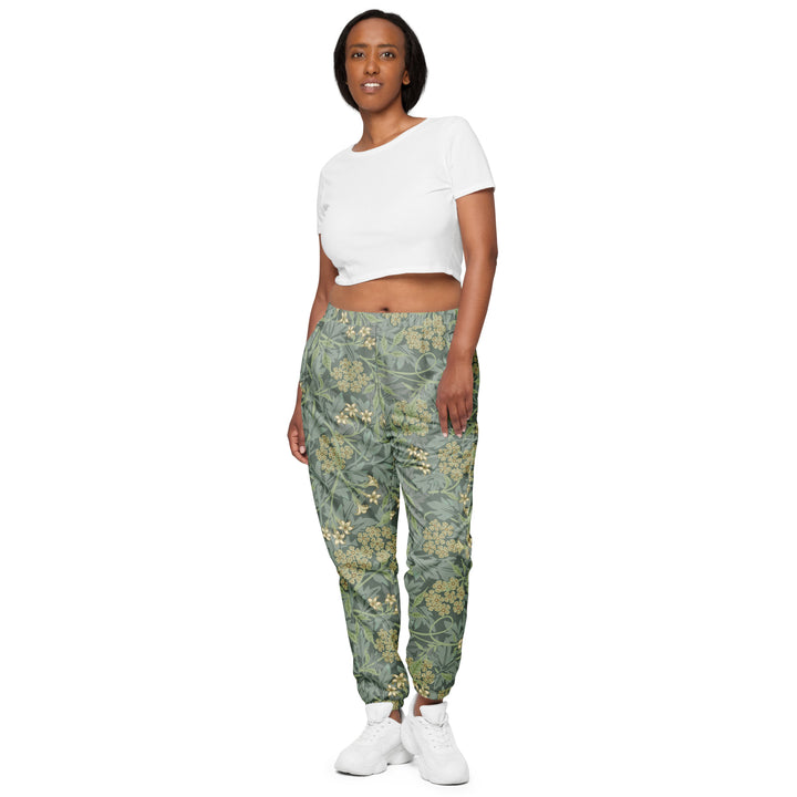 Unisex Track Pants - Green-Beige Herb