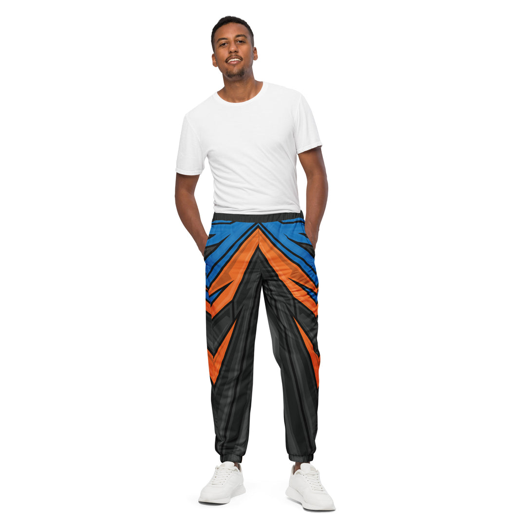 Unisex Track Pants - Grey-Orange Gate