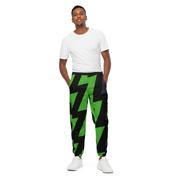 Unisex Track Pants - Green-Grey Lightning