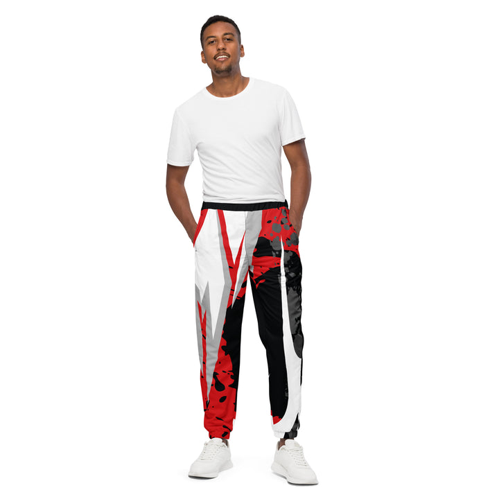 Unisex Track Pants - Black-Red Tribal