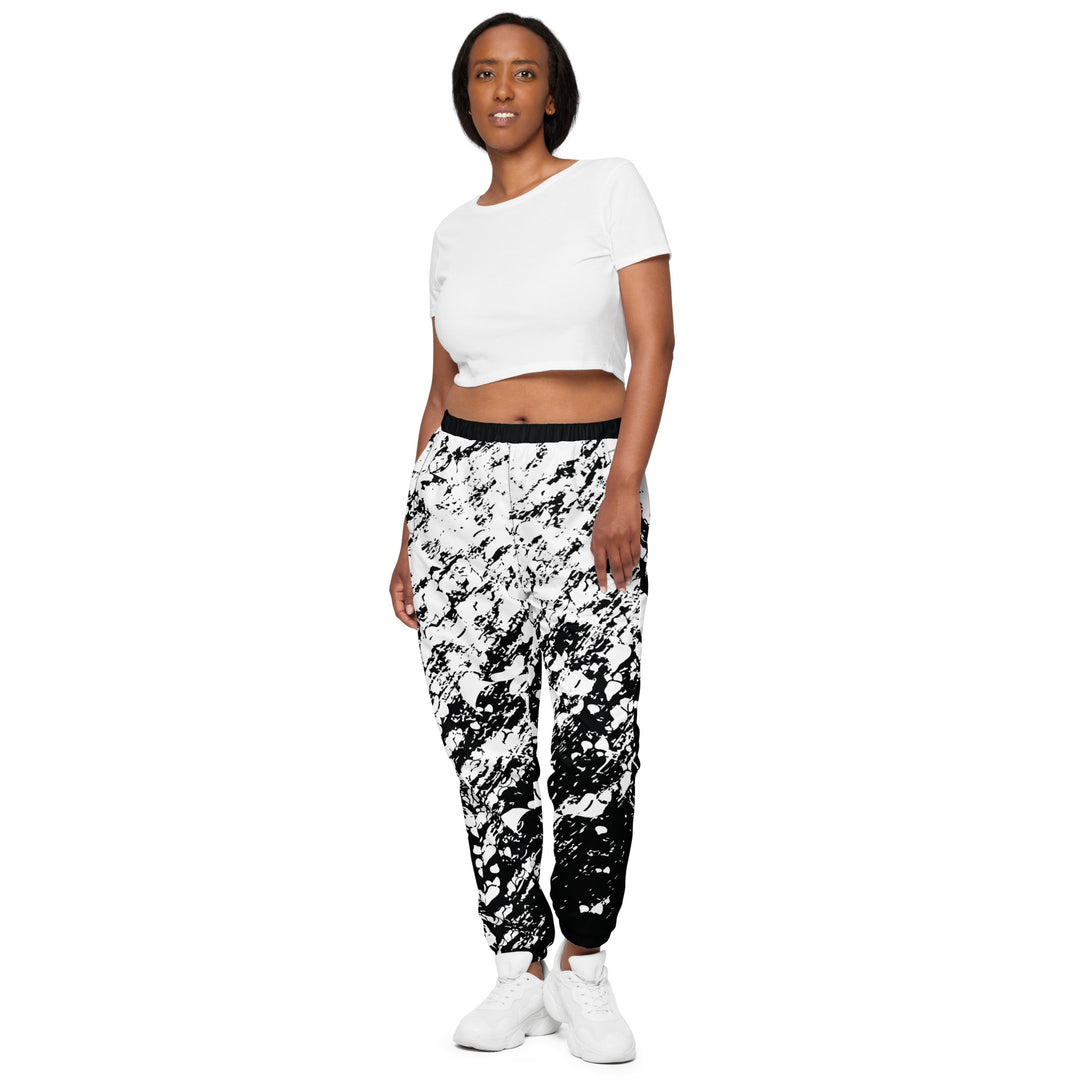 Unisex Track Pants - Black-White Snow