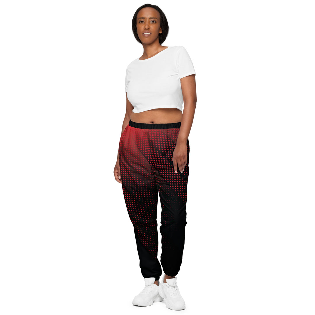 Unisex Track Pants - Black-Red Shine