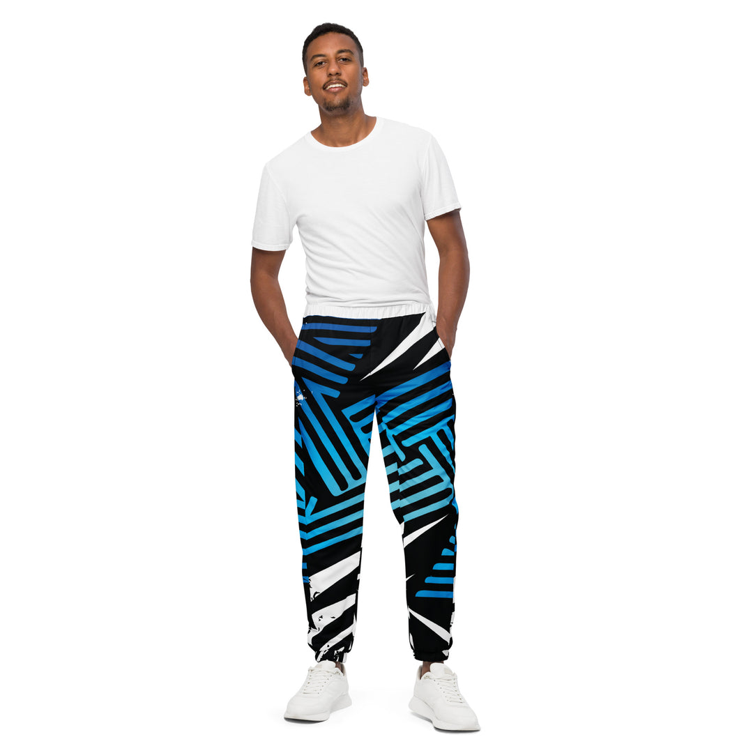 Unisex Track Pants - Black-Blue Enter