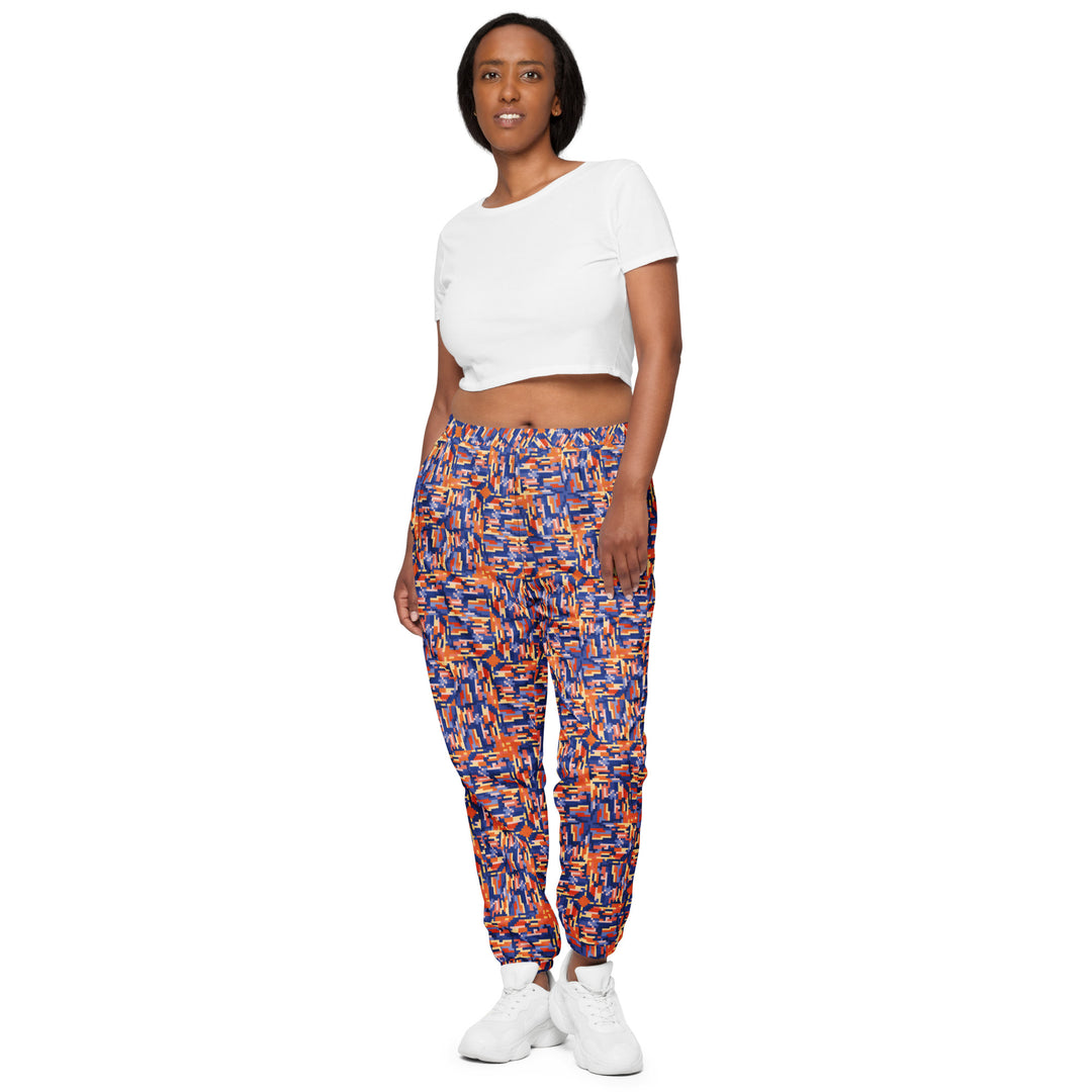 Unisex Track Pants - Orange-Blue Deception